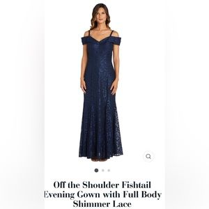 R & M Richards one piece mother of the Bride dress size 14, Navy